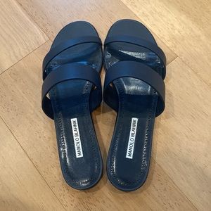 Manolo Blahnik Navy Capri Sandal NIB